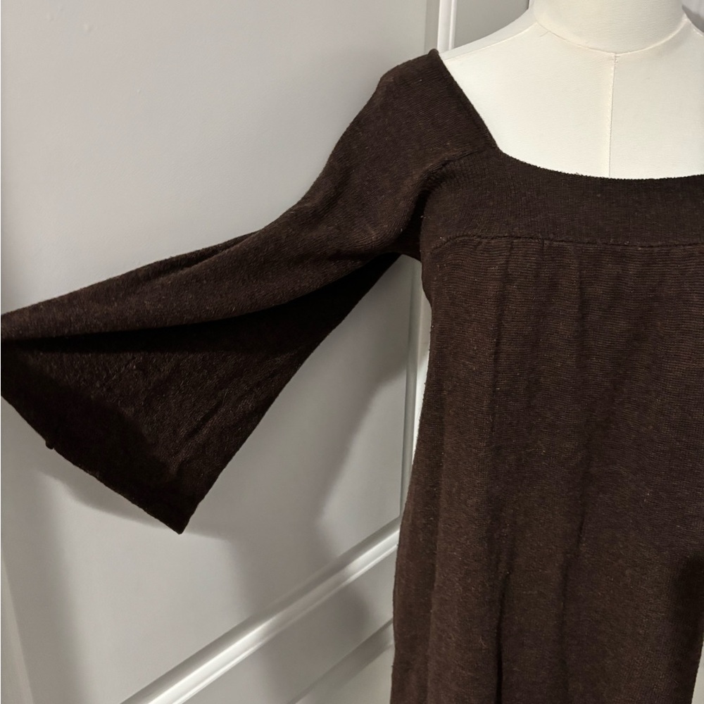 vintage 2000s Express brown knit empire waist top/dress - Picture 8 of 8